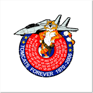 F-14 Tomcat - Tomcats Forever 1970- 2006 - V2 Grunge Style Posters and Art